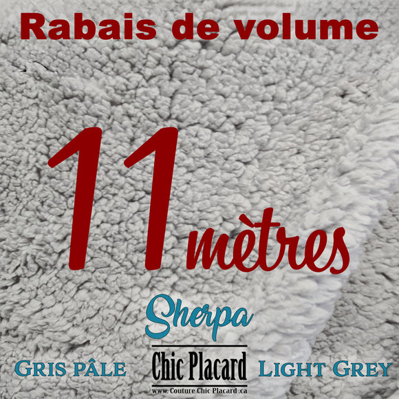 Sherpa Gris pâle x 11mètres