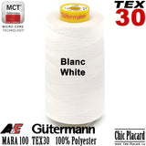 GUTERMANN TEX30 Fil de polyester tout-usage - 5000m - Blanc