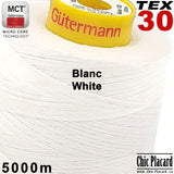 GUTERMANN TEX30 Fil de polyester tout-usage - 5000m - Blanc