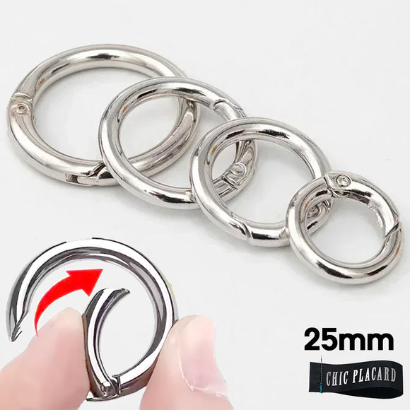 Argent 25mm - Anneau fermoir à ressort