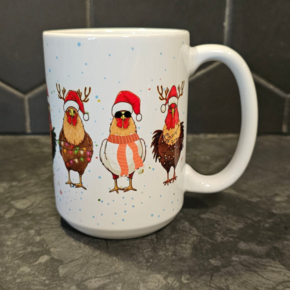 Poules de Noël - Tasse en céramique