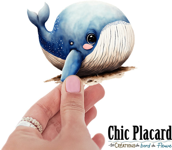 Baleine triste- autocollant en vinyl