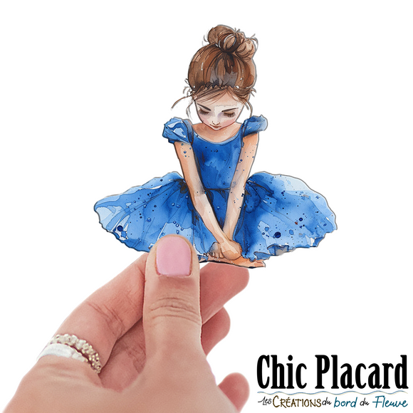 Ballerine bleue #1- autocollant en vinyl