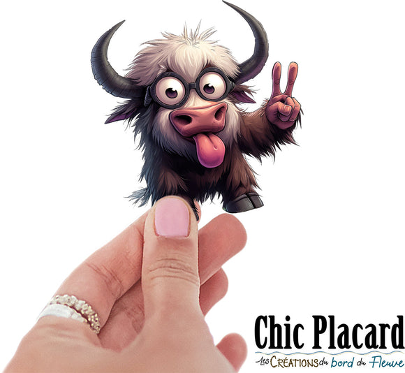 Bison rigolo- autocollant en vinyl