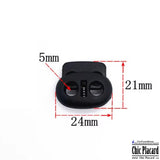 Bloque-cordon double / gros - Noir