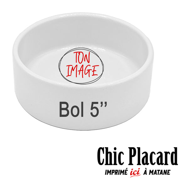 Petit plat 5po en céramique imprimé sur demande