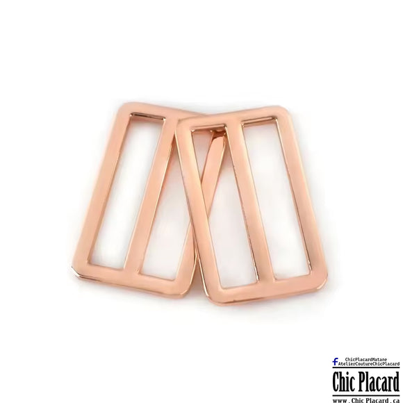 Or rose - Boucle  à glissière d'ajustement de sangle 25mm