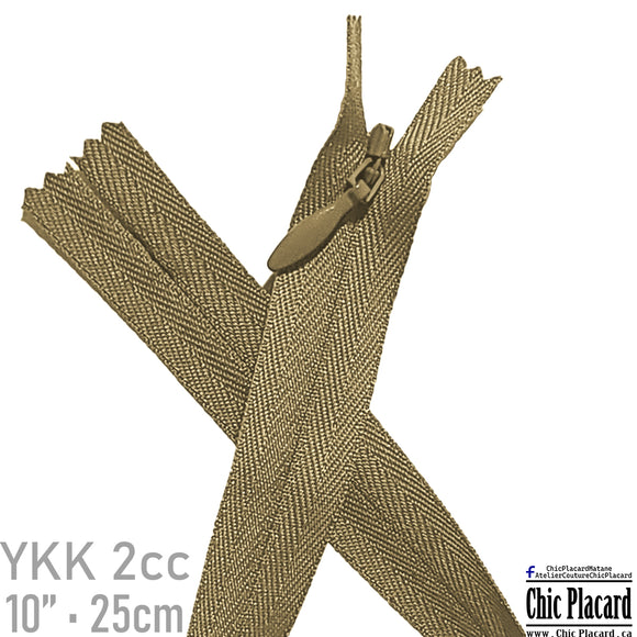 Chameau - zip invisible YKK 2cc 10''/25cm