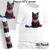 Chat noir & laine - HTV imprimé