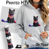 Chat noir & laine - HTV imprimé