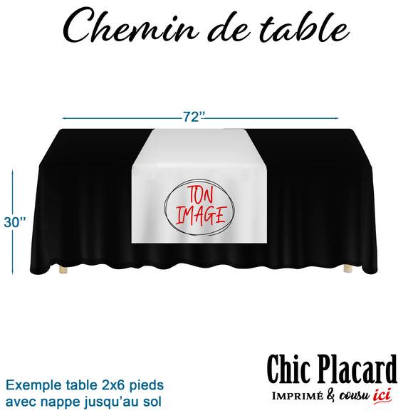 Chemin de table cousu & imprimé sur demande