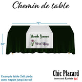 Chemin de table cousu & imprimé sur demande