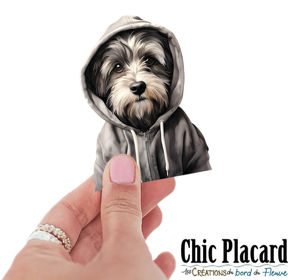 Chien hoodie- autocollant en vinyl