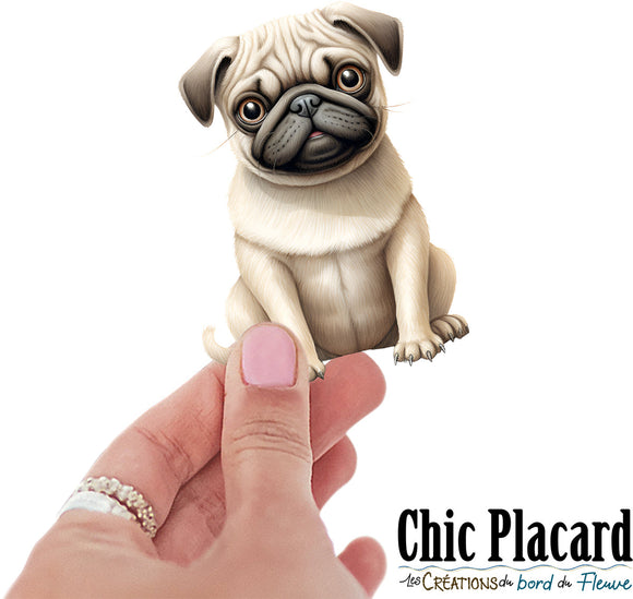 Chien carlin pug- autocollant en vinyl