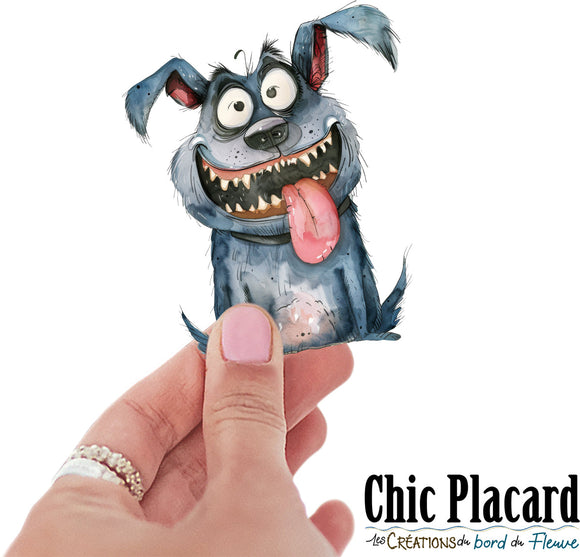 Chien rigolo- autocollant en vinyl