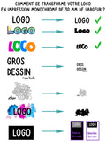 Graphics to adapt your logo to label printing.