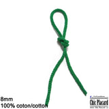 Cordon de coton tressé 8mm - Vert (au 1/2m)