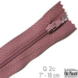 Cognac pink - Closed toe zipper Q #2 7''/18cm