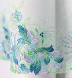 Dentelle brodée vert bleu lilas 9 cm (au 1/2m)