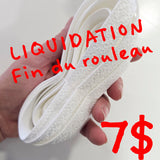 Liquidation - Fin du rouleau : 3.5m Bretelle élastique blanc cassé 15mm
