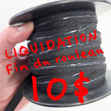 Liquidation - Fin du rouleau : Élastique antidérapant - Noir 12mm