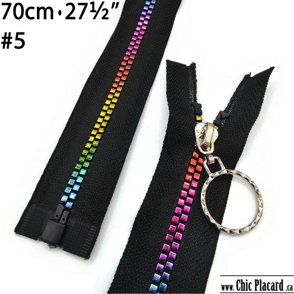 Zipper séparable - Plastique #5 - 70cm / 27,5'' Multicolore