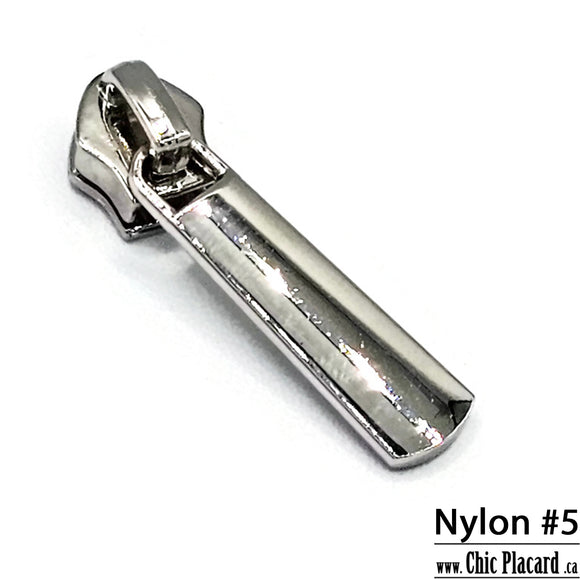 Argent - Curseur pour zipper Nylon #5