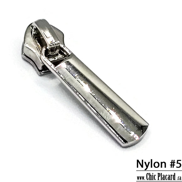 Argent - Curseur pour zipper Nylon #5