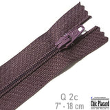 Plum - Closed toe zipper Q #2 7''/18cm