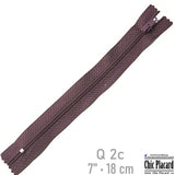 Plum - Closed toe zipper Q #2 7''/18cm