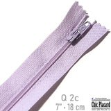 Lilas - Zipper à bout fermé Q #2  7''/18cm