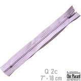 Lilas - Zipper à bout fermé Q #2  7''/18cm