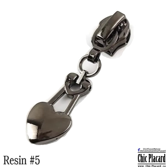 Coeur - Curseur pour zip en plastique #5