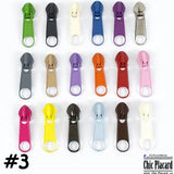 #3 Curseurs colorés pour fermeture à glissière