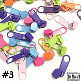 #3 Curseurs colorés pour fermeture à glissière