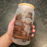 Verre 16oz avec couvercle en bambou imprimé sur demande