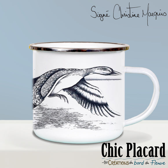 Canard, signé Christine - Tasse en enamel 17oz