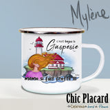 Fait frette en Gaspésie - Tasse en enamel 17oz