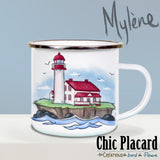 Fait frette en Gaspésie - Tasse en enamel 17oz