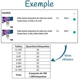 100x petites étiquettes de taille (au choix)