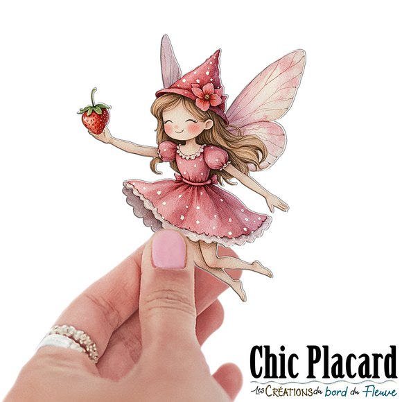 Fée des fraises- autocollant en vinyl
