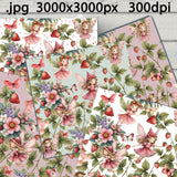 Fées des fraises - Fichiers numériques motifs sans couture