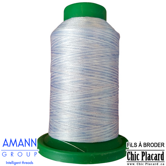 Bleu bébé - Fil à broder bigarré AMANN Isacord 1000m