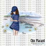 Promenade sur la grève - Bouteille avec ganse de transport