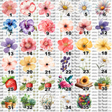 Collection de fleurs - HTV imprimé (à l'unité - petits)