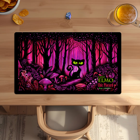 Rose - Chat chez Elmo dans la forêt enchantée - Tapis de jeu 14x24