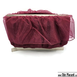 Frange décorative en organza rose framboise 15cm (au 1/2m)