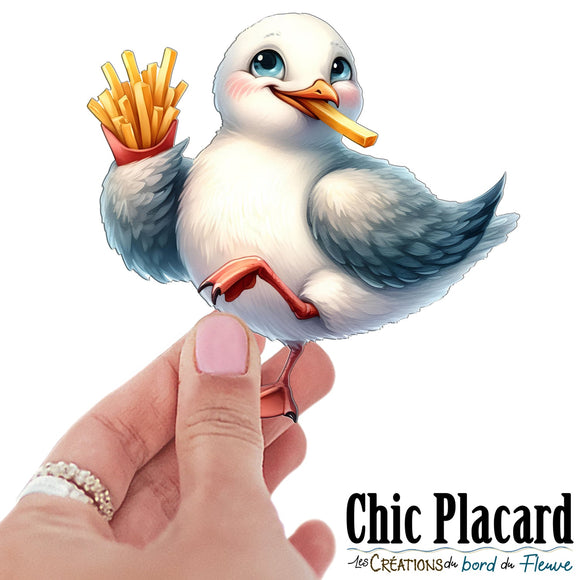 Goéland & frites #2- autocollant en vinyl