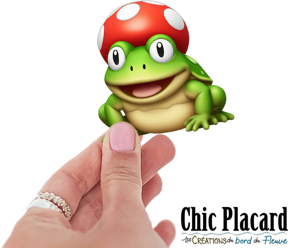 Grenouille champignon- autocollant en vinyl