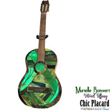 Guitare illuminée - Vitrail par Murielle Boisvert